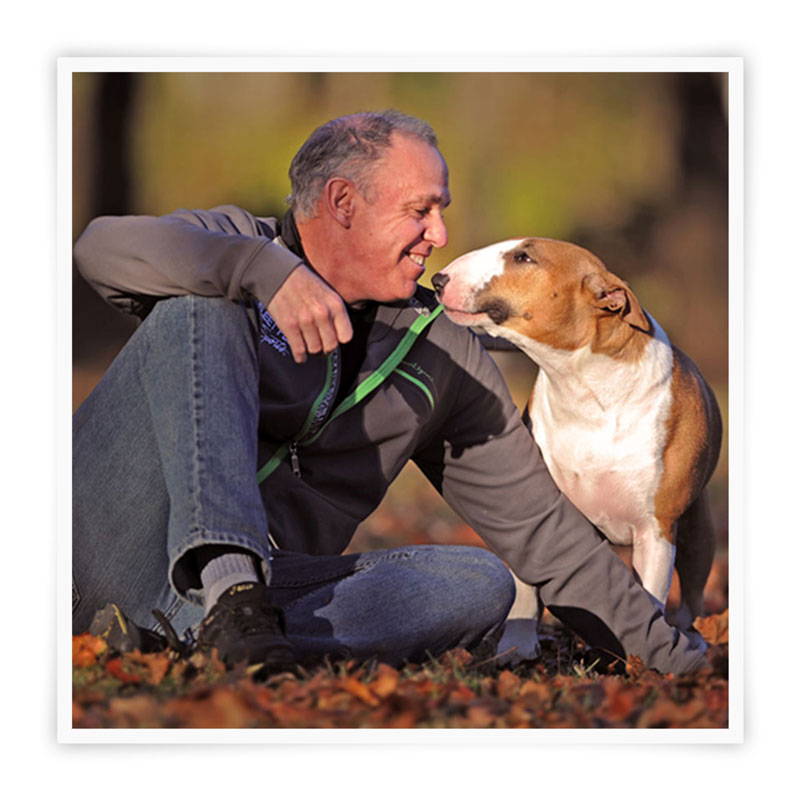 Ed with Rosie the dog