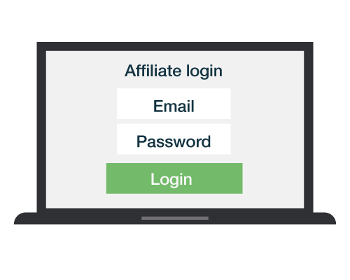 The partner portal log-in page